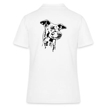 GREYHOUND Portrait Greyhound Greyhounds Wilsigns - Polo Femme - blanc - Dos - Ailine (174cm)