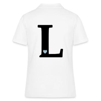 Buchstabe L Anfangsbuchstabe - Frauen Polo Shirt - Weiß - Hinten - Ailine (174cm)