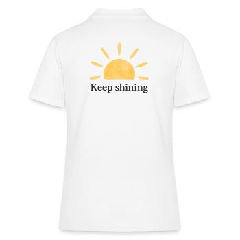 Keep Shining – Sonne – Minimalistisch - Frauen Polo Shirt - Weiß - Hinten - Ailine (174cm)
