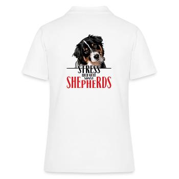 AUSTRALIAN SHEPHERD le stress ne me - Polo Femme - blanc - Dos - Ailine (174cm)