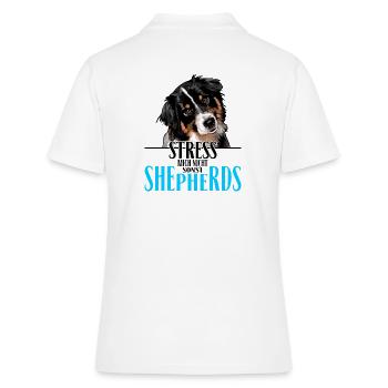 AUSTRALIAN SHEPHERD le stress ne me - Polo Femme - blanc - Dos - Ailine (174cm)