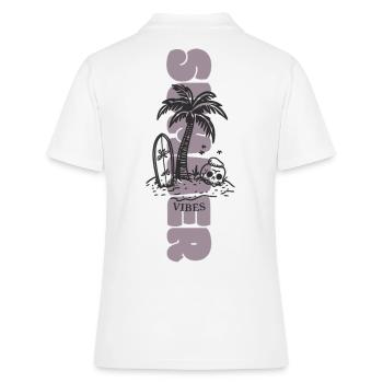 Summer vibe only - Frauen Polo Shirt - Weiß - Hinten - Ailine (174cm)