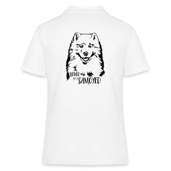 Aimé par un chien Samoyède Dicton de chien Samoyède - Polo Femme - blanc - Dos - Ailine (174cm)