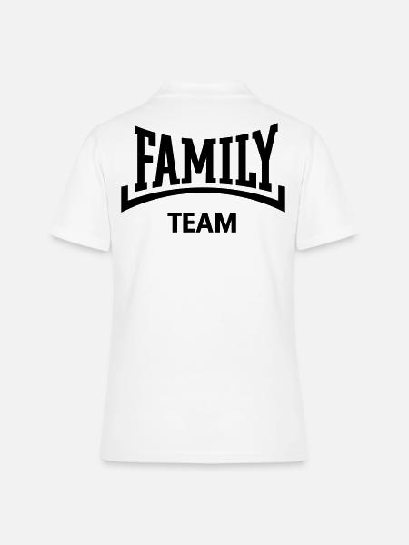 Équipe familiale (Famille / Concave / Noir) - Polo Femme - blanc