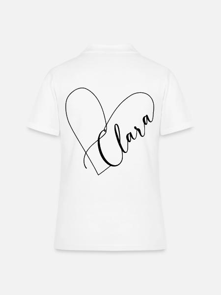 Clara Nom Ligne de coeur - Polo Femme - blanc