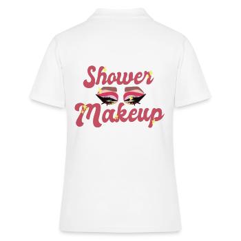 Dusch-Make-up - Frauen Polo Shirt - Weiß - Hinten - Ailine (174cm)
