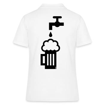 Robinet de chope à bière (Chope à bière, Chope à bière, Chope à bière noire) - Polo Femme - blanc - Dos - Ailine (174cm)