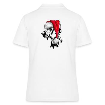 Père Noël CHIEN DE SUEUR HANOVRIEN Chiens Wilsigns - Polo Femme - blanc - Dos - Ailine (174cm)