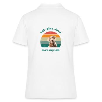 love my lab - Frauen Polo Shirt - Weiß - Hinten - Ailine (174cm)