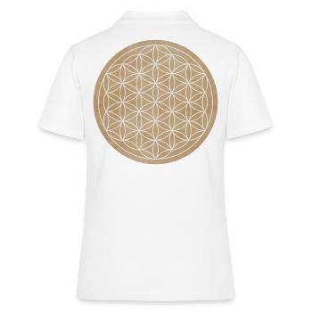 SYMBOLE - FLEUR DE VIE - ÉNERGIE POSITIVE - Polo Femme - blanc - Dos - Ailine (174cm)