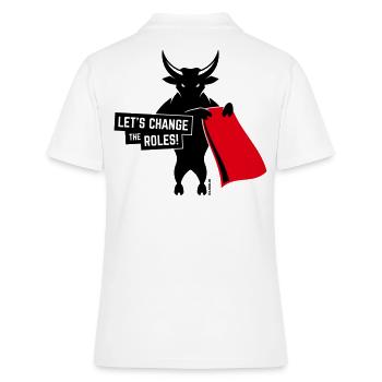 Let’s Change The Roles! (Contre La Tauromachie 2C) - Polo Femme - blanc - Dos - Ailine (174cm)