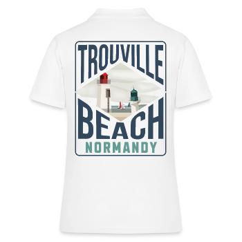 Trouville Strand Normandie blc - Frauen Polo Shirt - Weiß - Hinten - Ailine (174cm)