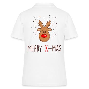 Rentier Merry X-mas - Christmas Humor - Frauen Polo Shirt - Weiß - Hinten - Ailine (174cm)