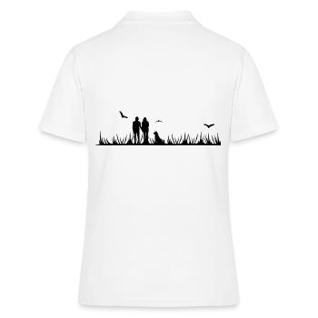 Couple Amour Saint Valentin - Polo Femme - blanc - Dos - Ailine (174cm)