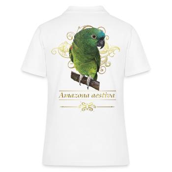L’amazone à front bleu - Polo Femme - blanc - Dos - Ailine (174cm)
