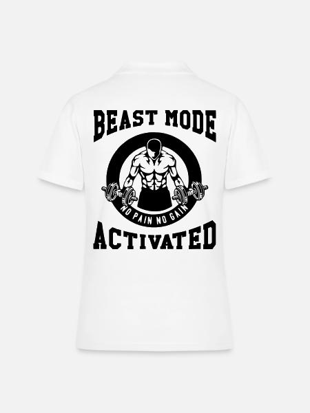 Mode Bête activé 3- Gymnase Fitness Bodybuilder - Polo Femme - blanc