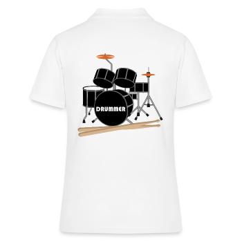 Batteries de batteur - Polo Femme - blanc - Dos - Ailine (174cm)