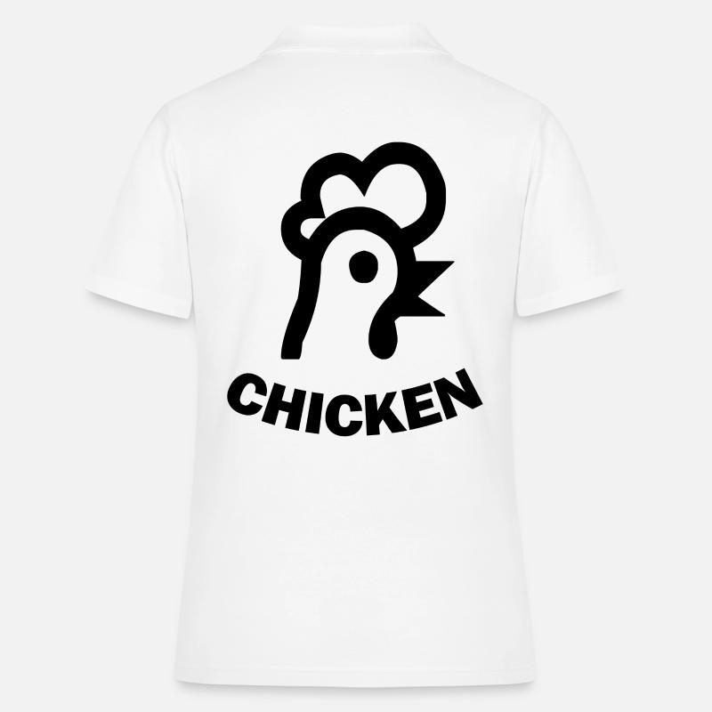 Poulet de poulet de poulet - Polo Femme - blanc