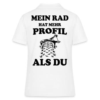 Mein Rad hat mehr Profil - Frauen Polo Shirt - Weiß - Hinten - Ailine (174cm)