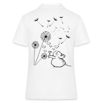 Souris douce au pissenlit - Polo Femme - blanc - Dos - Ailine (174cm)