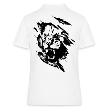 Tête de lion art cool lion cadeau idée - Polo Femme - blanc - Dos - Ailine (174cm)