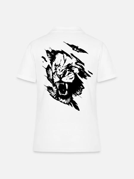 Tête de lion art cool lion cadeau idée - Polo Femme - blanc