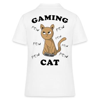 Cat Kitten Gambling Gaming Images drôles - Polo Femme - blanc - Dos - Ailine (174cm)