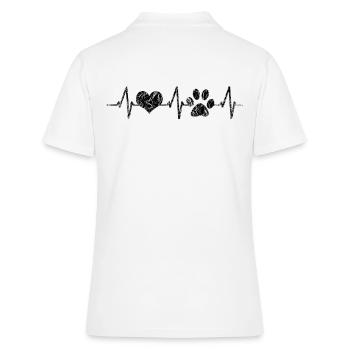 Herzschlag Herzfrequenz Hunde Vierbeiner Pfote - Frauen Polo Shirt - Weiß - Hinten - Ailine (174cm)