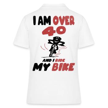 40 ans vélo cycliste cadeau - Polo Femme - blanc - Dos - Ailine (174cm)