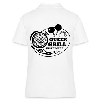 Queer Grill Instructor BBQ Geschenkidee - Frauen Polo Shirt - Weiß - Hinten - Ailine (174cm)