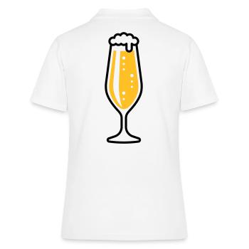 Pilsglas Schlank (Bier / Pils / Biertulpe / 2C) - Frauen Polo Shirt - Weiß - Hinten - Ailine (174cm)