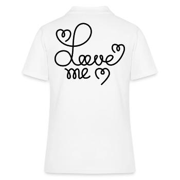 Love Me - Frauen Polo Shirt - Weiß - Hinten - Ailine (174cm)