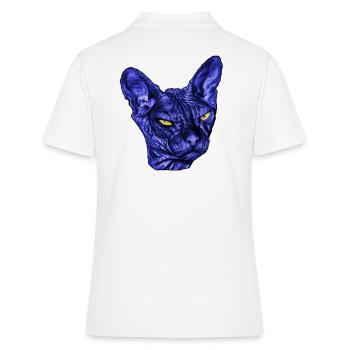 Katze Sphynx ,Cat Sphinx,Katzen Shirt - Frauen Polo Shirt - Weiß - Hinten - Ailine (174cm)