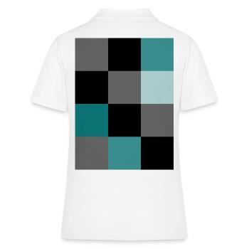 Pixel sarcelle - Polo Femme - blanc - Dos - Ailine (174cm)