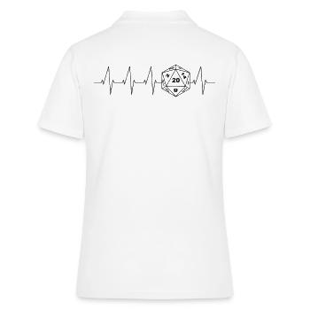 RPG Herzschlag Dice Rollenspiel Wuerfel RPG Shirt - Frauen Polo Shirt - Weiß - Hinten - Ailine (174cm)