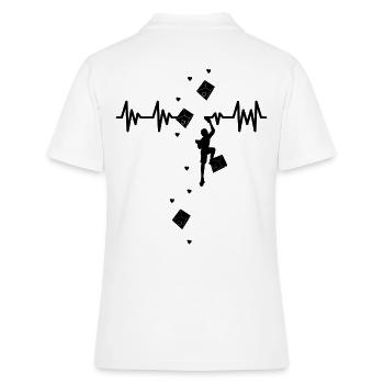Klettern Bouldern Bergsteigen Kardiogramm - Frauen Polo Shirt - Weiß - Hinten - Ailine (174cm)