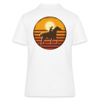Western Équitation femmes chevaux filles cheval Western - Polo Femme - blanc - Dos - Ailine (174cm)
