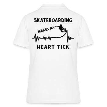 Skateboard Skater Ramp Patinage Heartbeat - Polo Femme - blanc - Dos - Ailine (174cm)