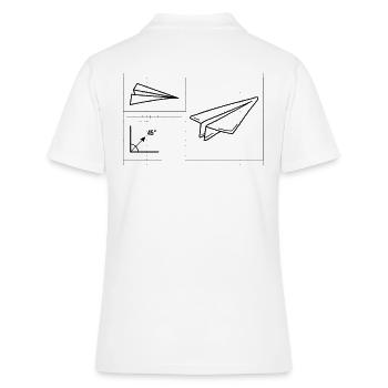 Paper Airplane Pilot Math Teacher Engineer - Women's Polo Shirt - white - Back - Ailine (174cm)