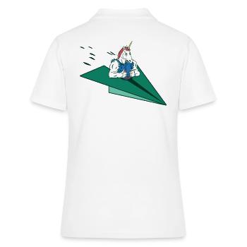 Paper Airplane Pilot Math Teacher Unicorn - Women's Polo Shirt - white - Back - Ailine (174cm)