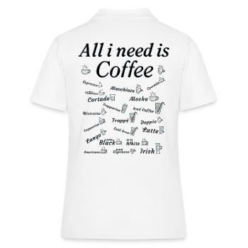 Kaffee Sammlung Kaffeetrinker Kaffeeliebhaber - Frauen Polo Shirt - Weiß - Hinten - Ailine (174cm)