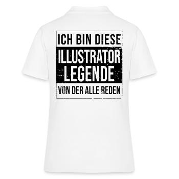 Designer Geburtstag geboren Legende Illustrator - Frauen Polo Shirt - Weiß - Hinten - Ailine (174cm)