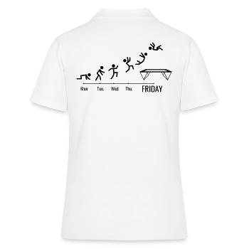 Week-end Fitness Workout Trampoline Hall Sports - Polo Femme - blanc - Dos - Ailine (174cm)