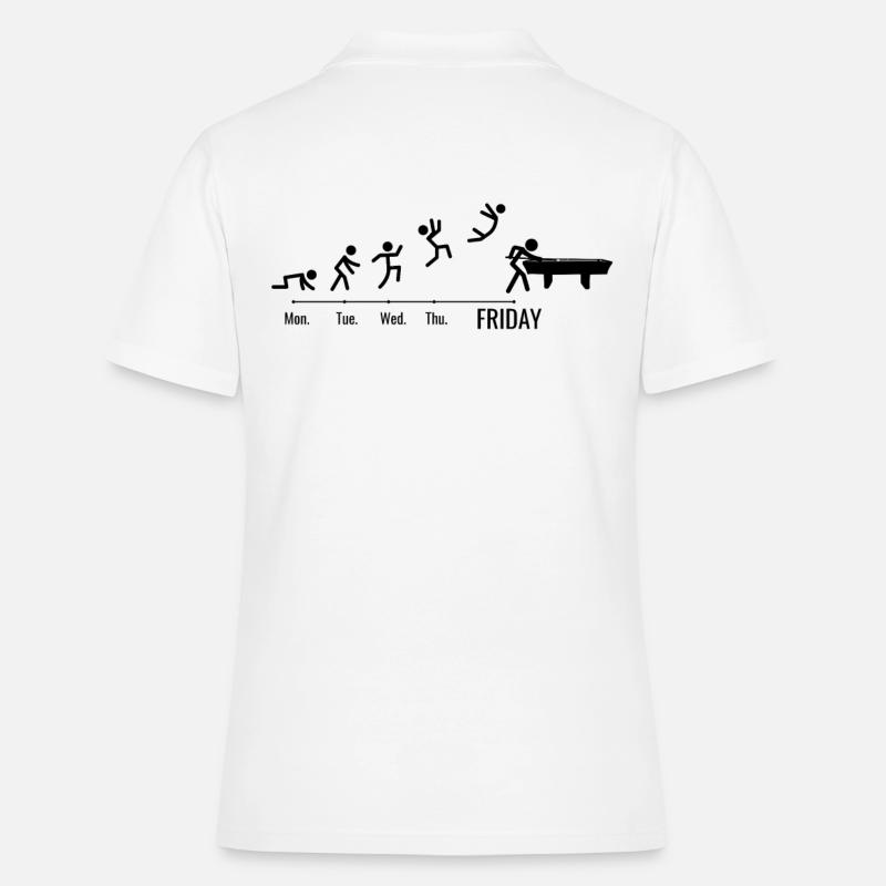 Billards Jeu Table de billard Week-end Billard Billard - Polo Femme - blanc