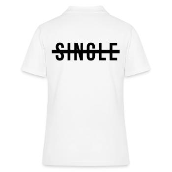 Kein Single mehr - Frauen Polo Shirt - Weiß - Hinten - Ailine (174cm)