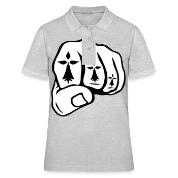 Faust schließen hermine symbol breton - Frauen Polo Shirt - Grau meliert - Vorne - Ailine (174cm)