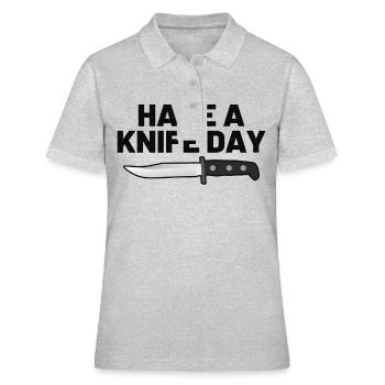 Knife Collector Knife Collection Hunting Fishing - Women's Polo Shirt - heather grey - Front - Ailine (174cm)