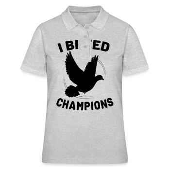 Pigeon Pigeon Racing Pigeon Racer Pigeon Keeper - Polo Femme - gris chiné - Devant - Ailine (174cm)