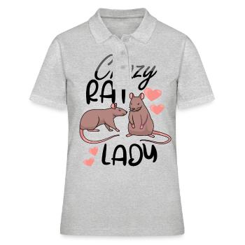 Rat Lover Rat Pet Rodent Mouse Rat Lady gift idea - Women's Polo Shirt - heather grey - Front - Ailine (174cm)