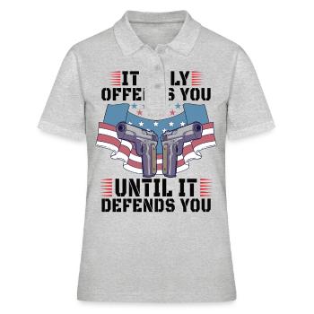 Gun Rights Gun Lover 2nd Amendment Gun Owner Gift - Women's Polo Shirt - heather grey - Front - Ailine (174cm)